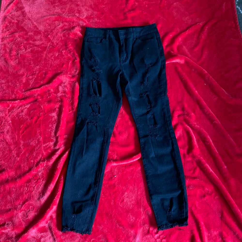 SHEIN, M, black ripped jeans